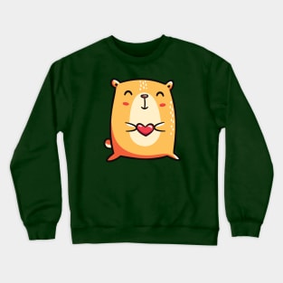 Hamster With Heart Crewneck Sweatshirt